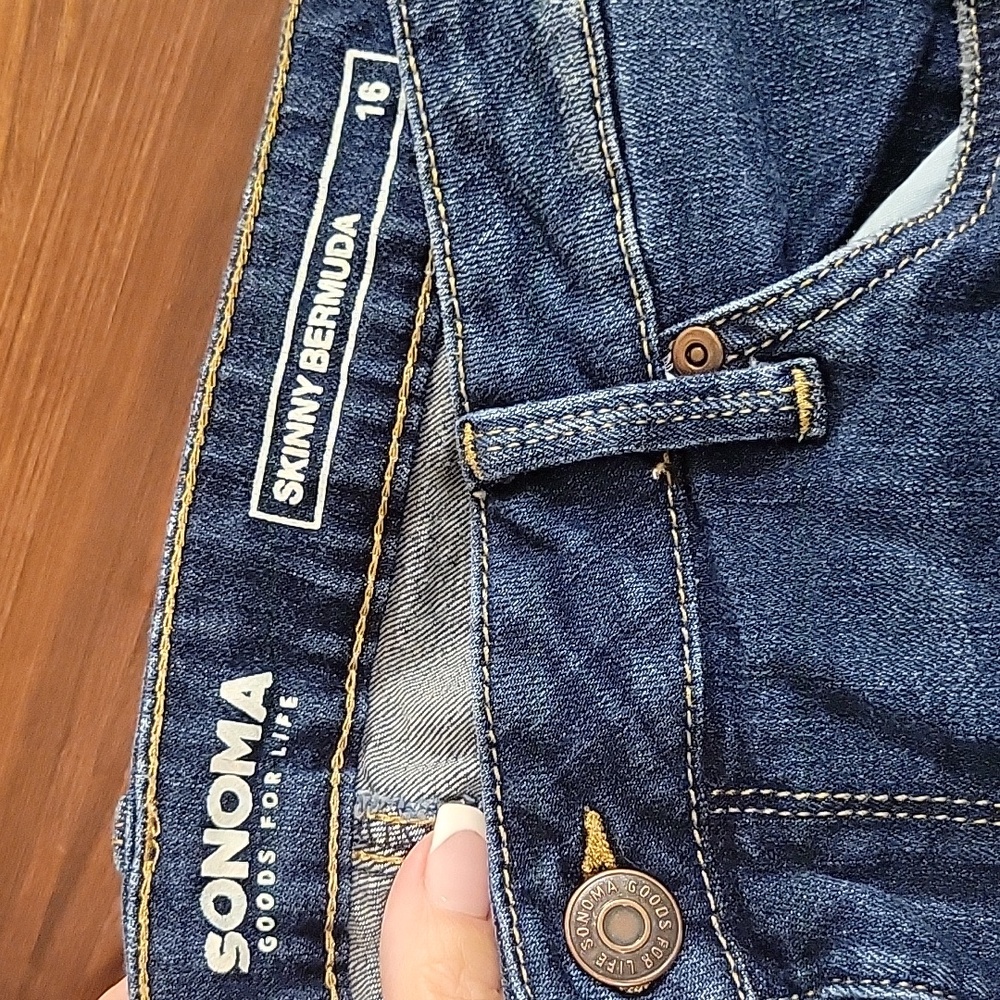 SKINNY BERMUDA DENIM SHORTS - Picture 5 of 7